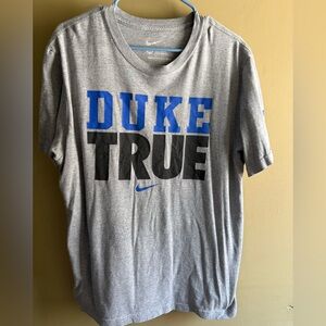 Nike Gray and Black Men's Tee with Blue Accents